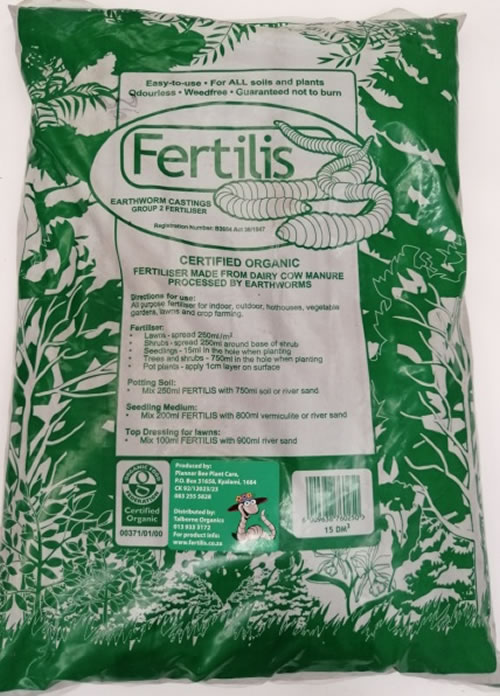 Fertilis earthworm castings nutrient full 15DM