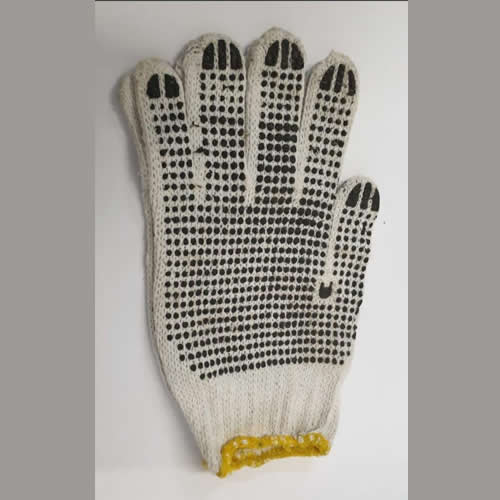 polka dot gloves, knitted